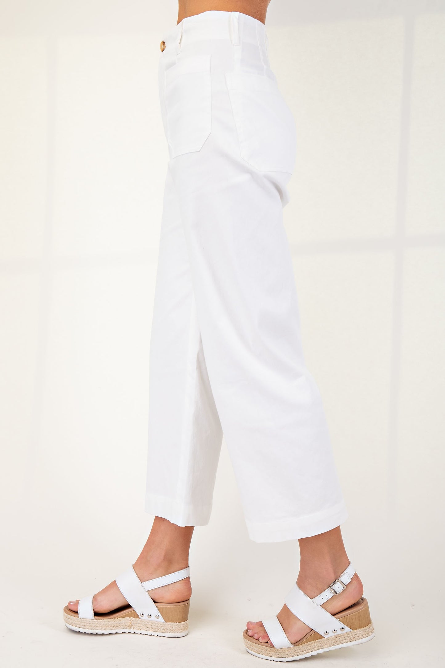 Cathy Cropped Ankle Pants Off White