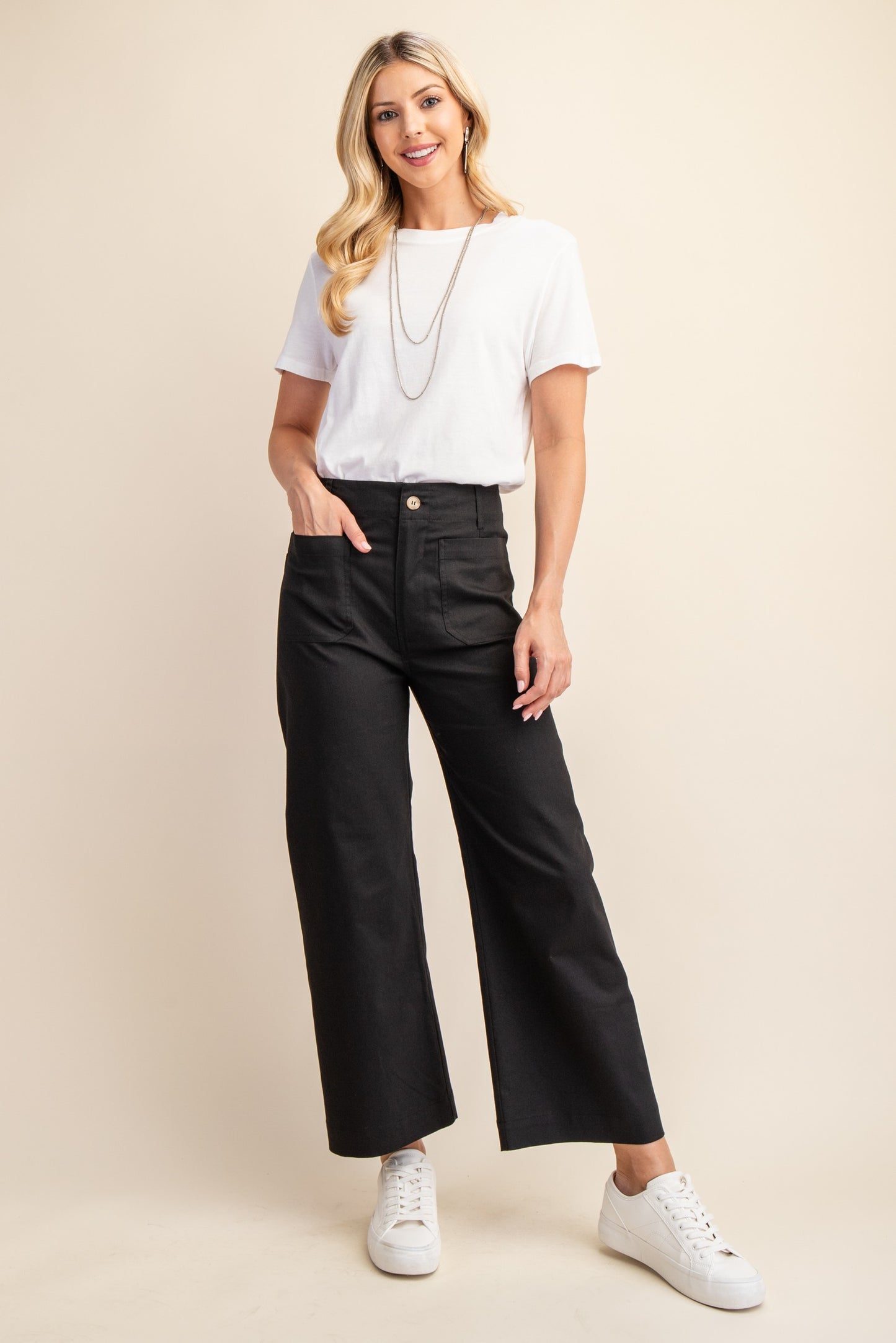 Cathy Cropped Ankle Pants Black