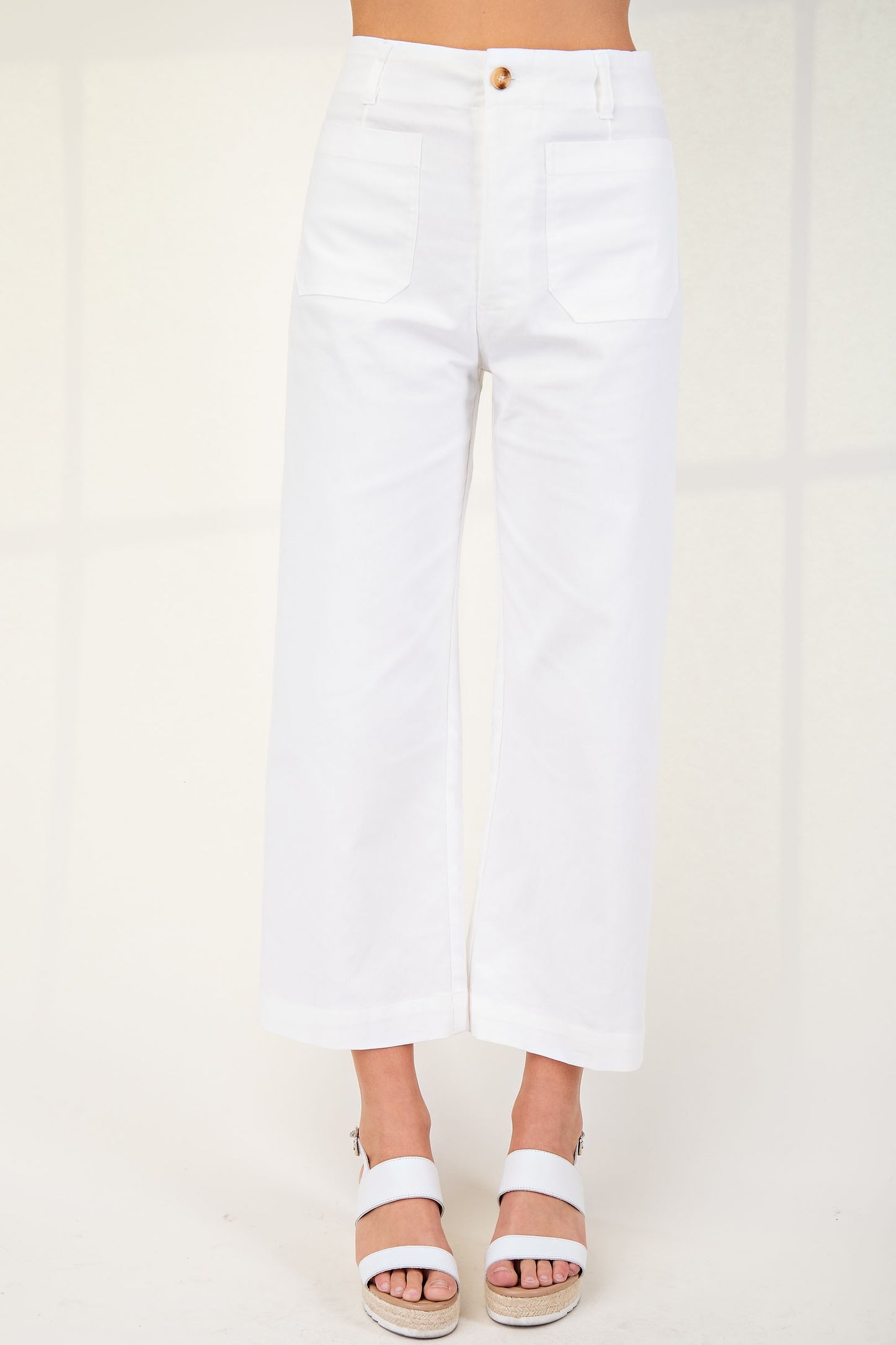 Cathy Cropped Ankle Pants Off White