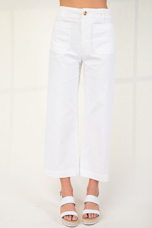 Cathy Cropped Ankle Pants Off White