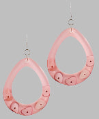 Pink Resin Teardrop Earring