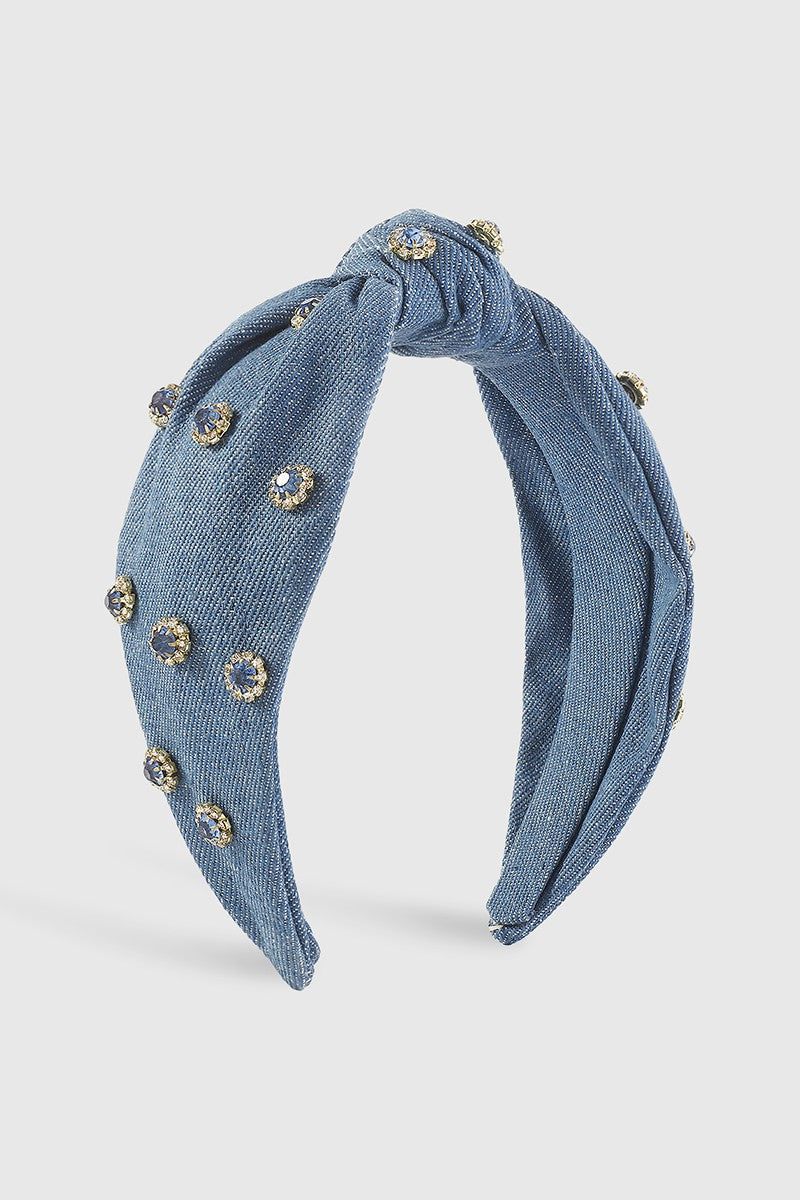 Denim Crystal Headband