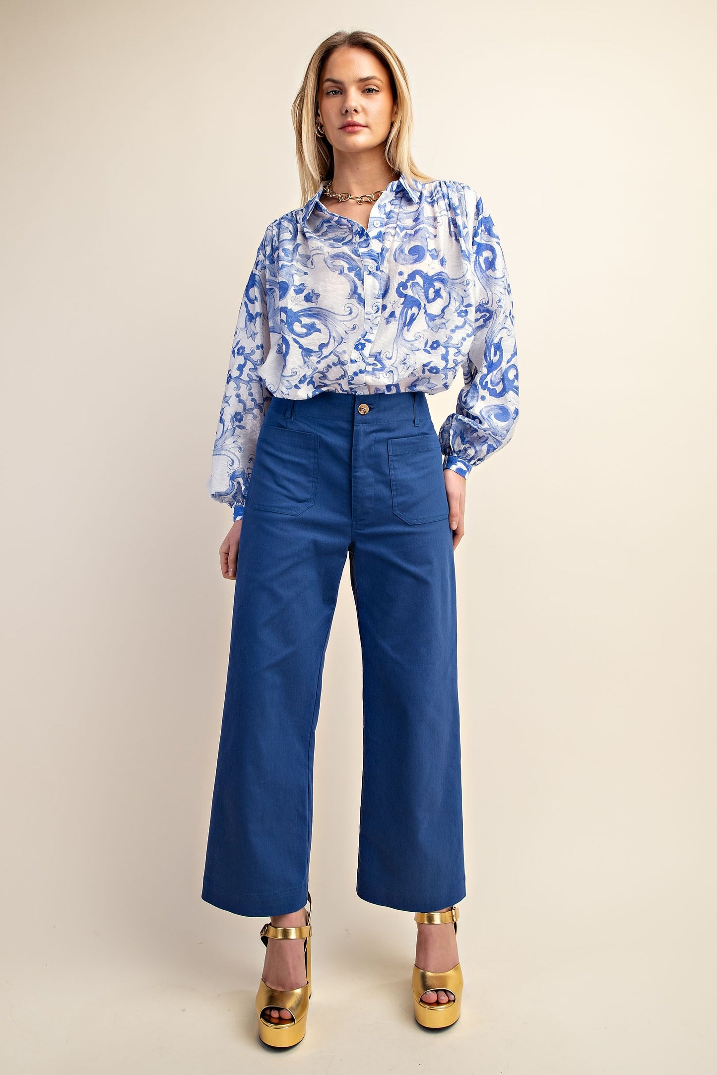 Cathy Cropped Ankle Pants Royal Blue