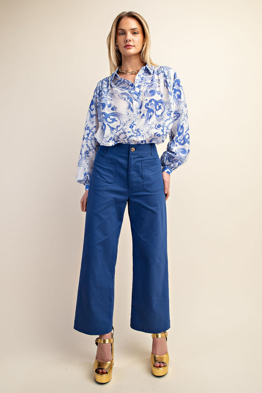 Cathy Cropped Ankle Pants Royal Blue